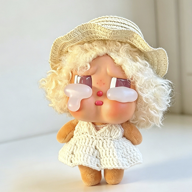 Crybaby Full-Speed Launch Clothing Crybaby Vacation Series Vinyl Doll Clothes Summer Straw Hat Set