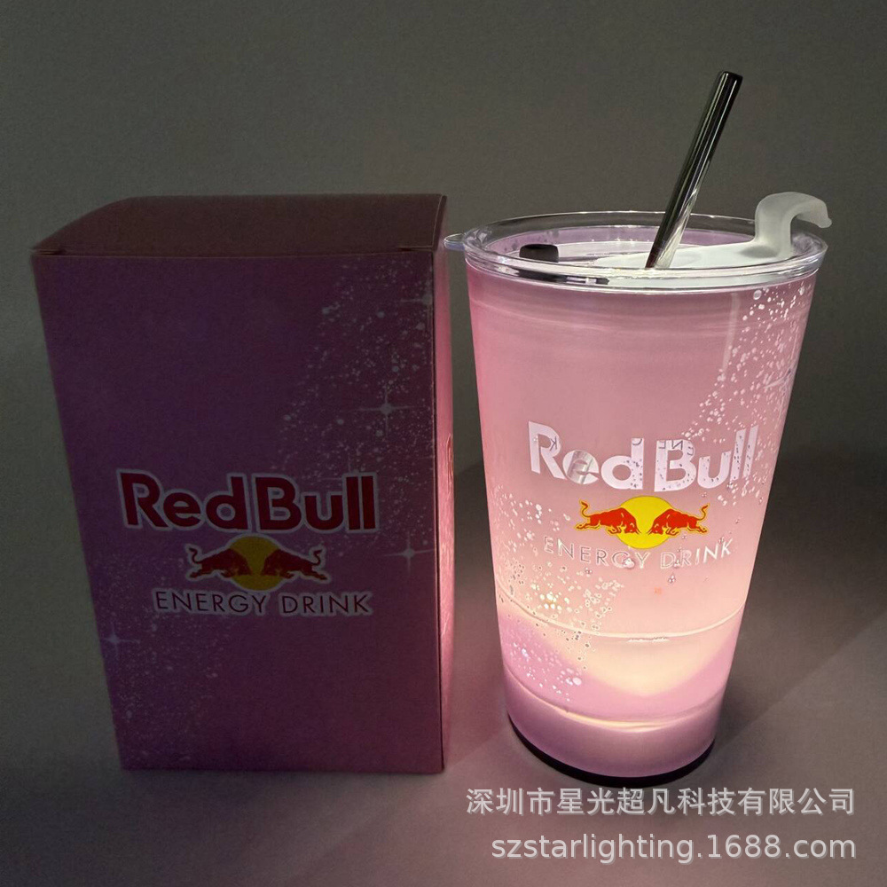 Unbranded Red Bull Luminous LED Cup 14oz Pink