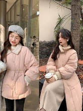 羽绒服女新款中长款羊羔毛领短款显瘦白鸭绒加厚冬季外套