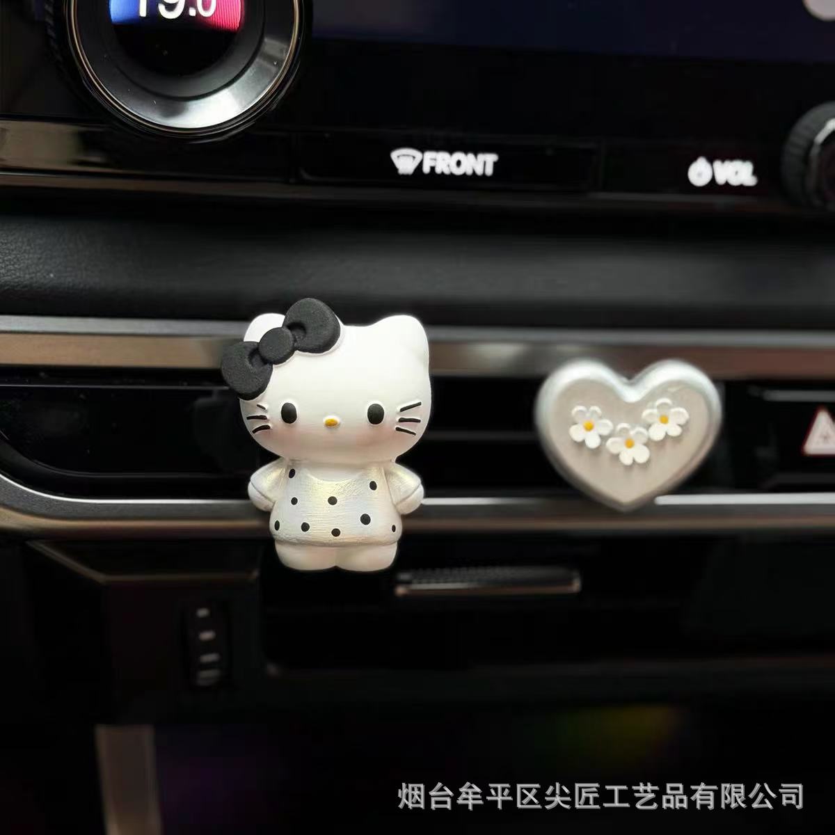 Cute Kt Cat Car Air Freshener Car Vent Fragrance Car Interior Girly Decoration Light Fragrance Diffuser Stone Ornament