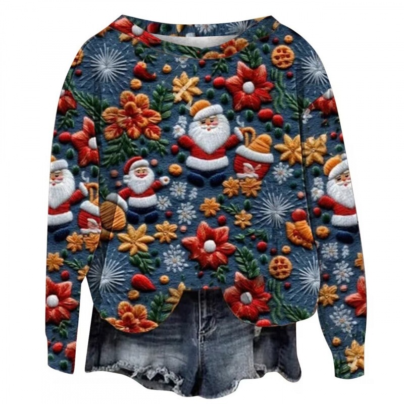 26 Autumn/Winter New Sweatshirt 3D Digital Print Women's Christmas Street Trend Round Neck Regular Shoulder Christmas 3D Print 26 Autumn/Winter New Sweatshirt 3D Digital Print Women's Christmas Street Trend Round Neck Regular Shoulder Christmas 3D Print