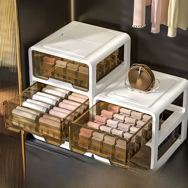 Thickened drawer storage box household transparent underwear box clothes storage cabinet clothing storage box drawer storage box