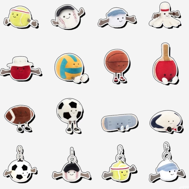 ボールゼリーキャットスポーツシリーズ人形サッカーバスケットボールバドミントンぬいぐるみ人形ペンダント|undefined