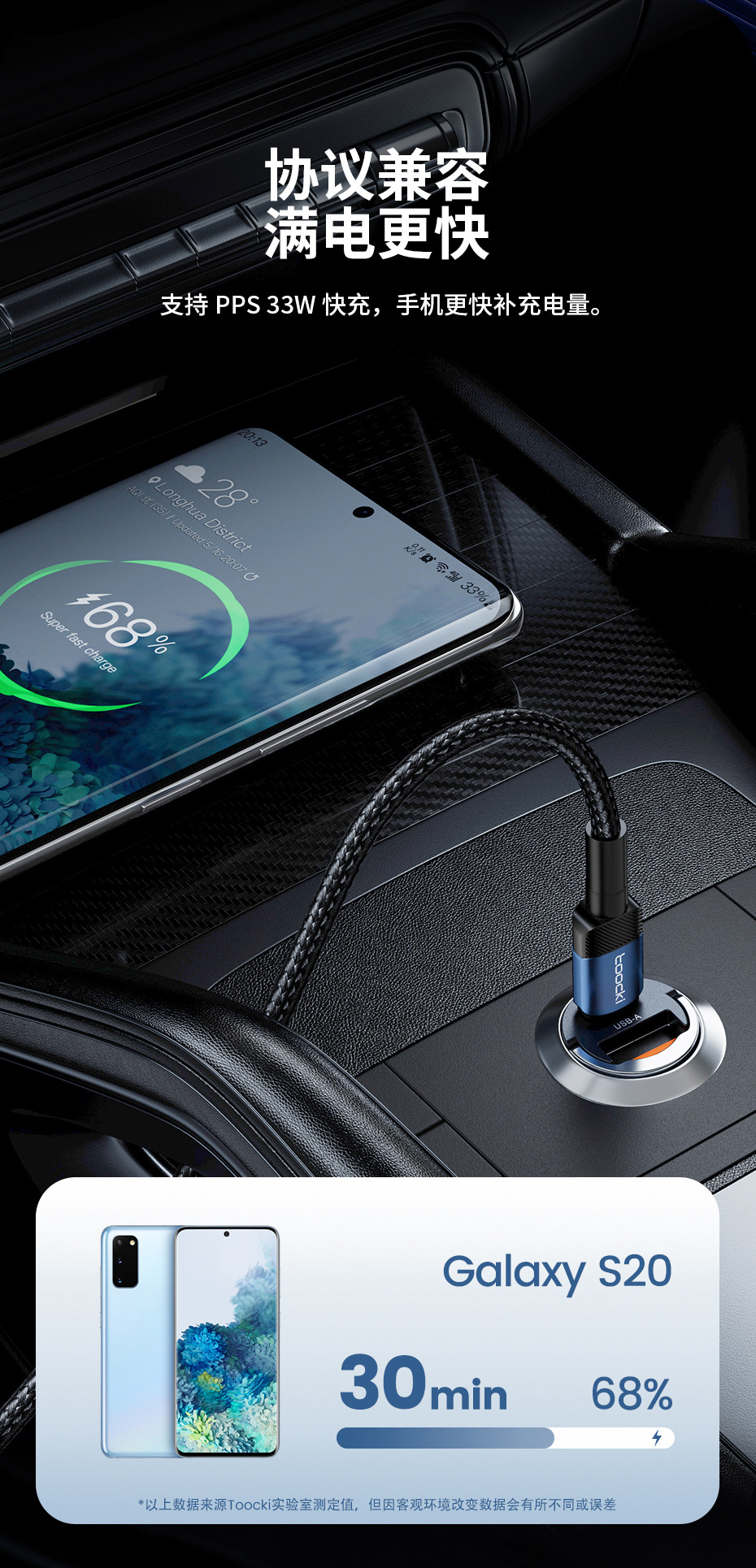 Toocki Linggla Ring Car Charging Series 45W Double C and Single C and 30W A C Car Mobile Phone Charging
