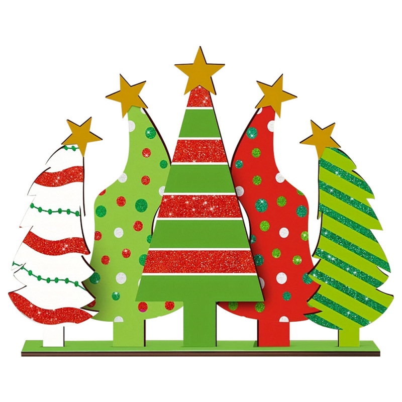 現物3d立体クリスマスツリー置物木製クリスマスプレゼント創意クリスマス要素標識カード置物|undefined