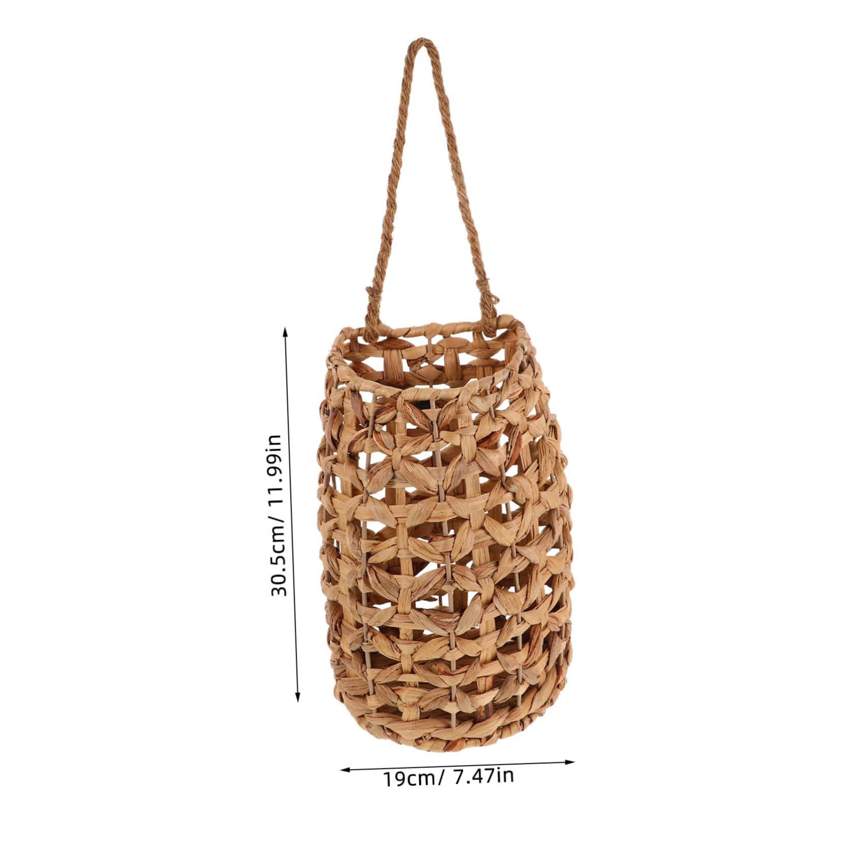 Cesta de pescado personalizada trenzada de grasa de calabaza decoración de pared cesto de almacenamiento decorativo hogar interior idílico cesto de flores colgadas en pared
