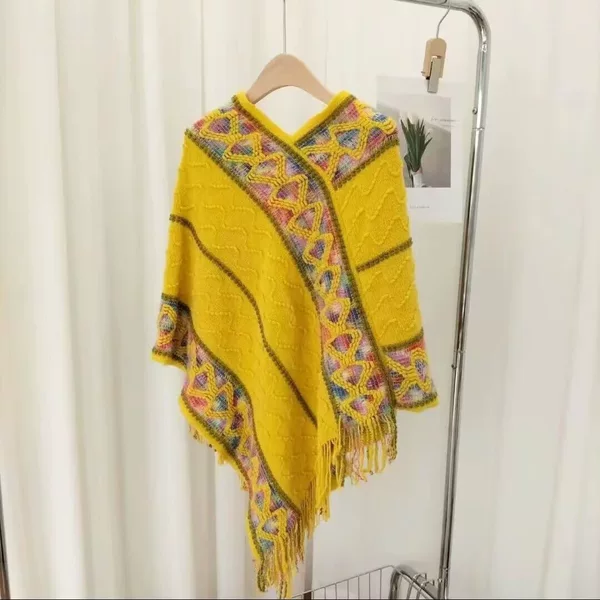 Factory direct spring and autumn new pullover cloak national style shawl wear travel holiday photo tremolo with the same style