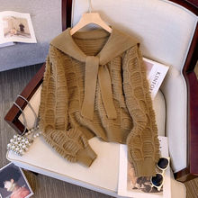 小香风学生外穿针织毛衣2025秋装新款女装韩版纯色套头宽松打底衫