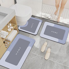 国境を越えたシンプルなフロアマット、家庭用バスルーム3点セット、防水、滑り止め、お手入れが簡単なフットマット、エントリーマット、工場直送