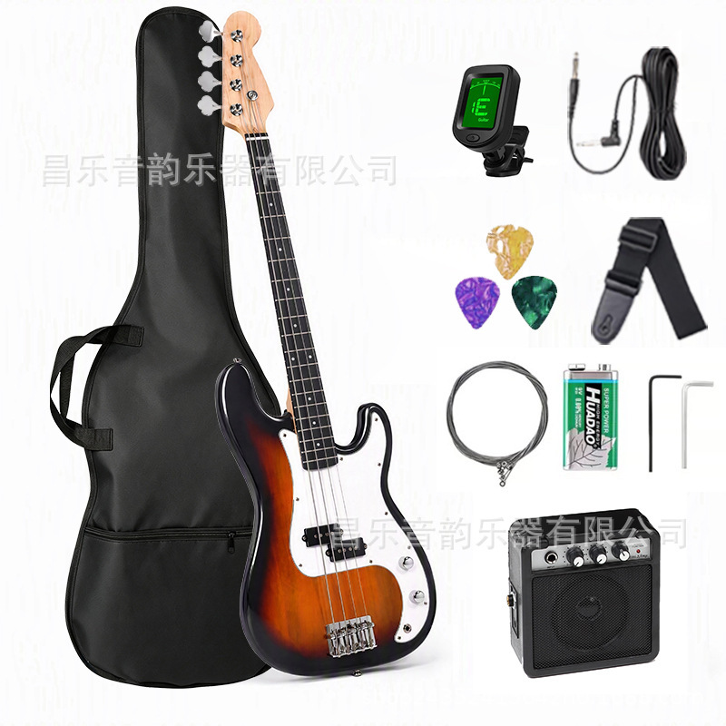 Cross-border professional four-string electric bass guitar for beginners, novice bass practice, bass electronic instrument wholesale Cross-border professional four-string electric bass guitar for beginners, novice bass practice, bass electronic instrument wholesale