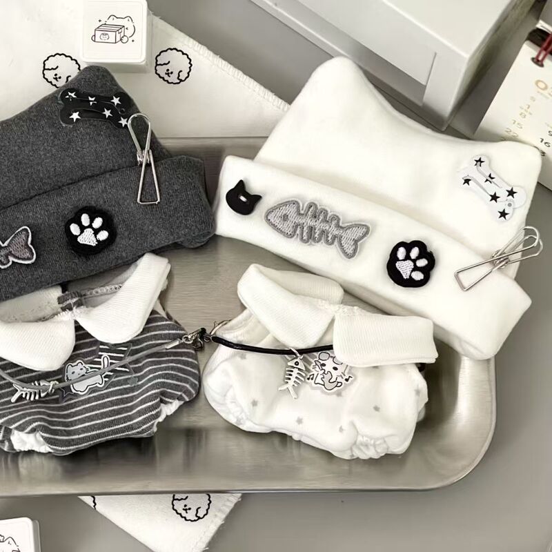 10Cm20Cm Cat Punk Style Outfit Doll Dress-Up Exquisite Doll Clothes Normal Body Doll Clothes Small Gift Accessories