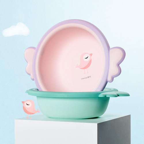 Camellia washbasin baby washbasin plastic basin newborn child foot washing household cute cartoon PP baby small basin
