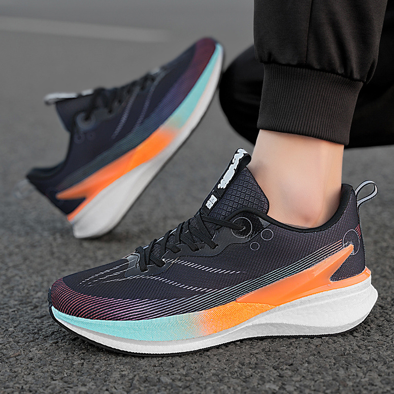 Fricción sonora real explosión suave zapatos de carrera de velocidad juvenil para hombres 2025 nuevo anti-deslizante desgaste pareja zapatillas deportivas