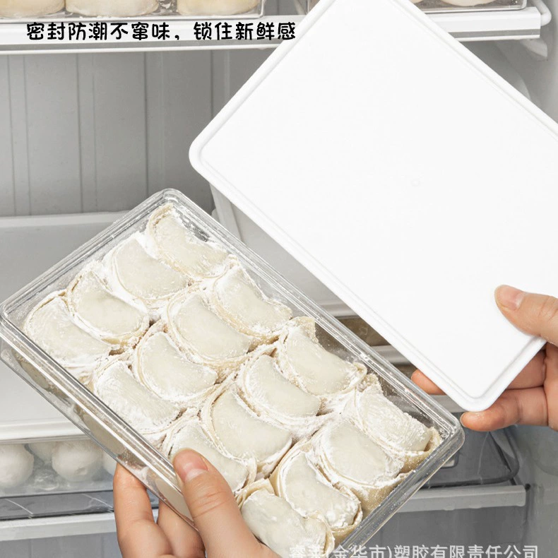 Пищевой холодильник Ручной прозрачный ящик для хранения Wonton Коробка для пельменей Быстрозамороженная замороженная герметичная утолщенная Коммерческая коробка для хранения свежести