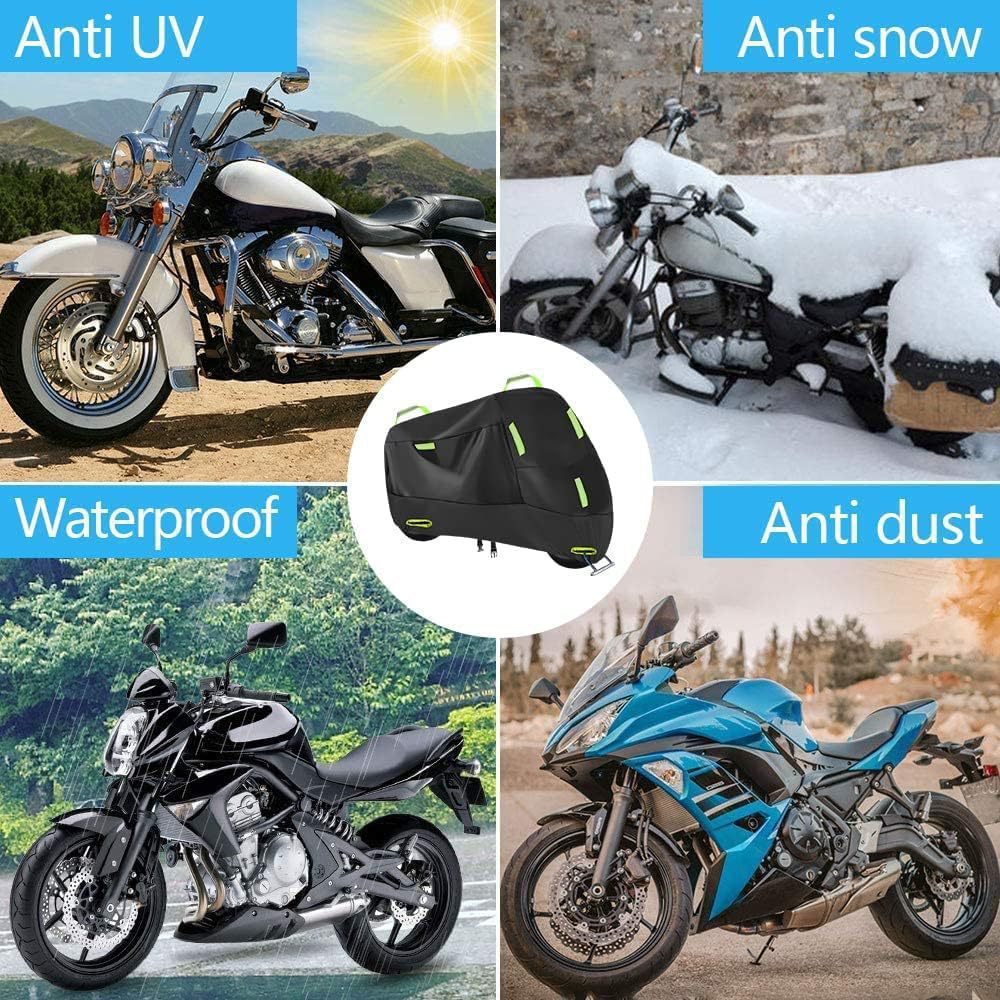 Cross-Border Motorcycle Cover Rainproof and Sunproof 210D Electric Vehicle Clothing Dustproof Cover Motorcycle Clothing with Green Reflective Strip