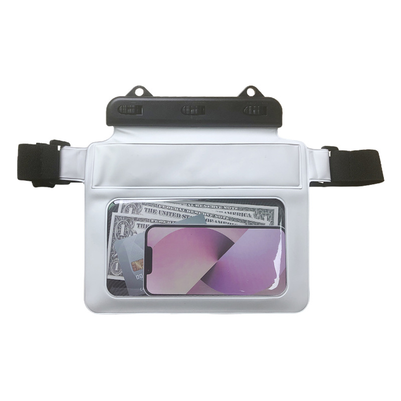 Bolsa impermeable transparente para teléfono, sellada, táctil, gran capacidad, riñonera, para playa/rafting