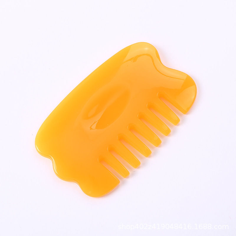 头皮按摩梳树脂蜜蜡穴位按摩器梳子疏通经络肩颈保养多功能刮痧器|undefined