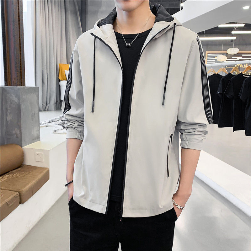 Autumn coat man Jacket Korean Edition Trend Simplicity Versatile Hooded handsome Men's Spring clothes