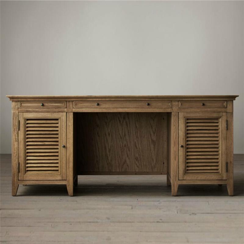French retro vintage Venetian computer desk furniture American country antique solid wood desk with drawer