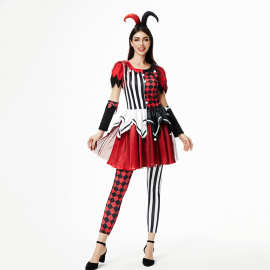 万圣节服装马戏团回魂小丑cos服装女士连衣裙狂欢节舞台演出服装