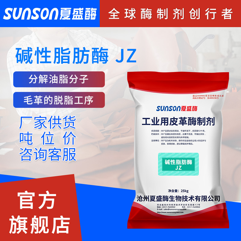 夏盛 固体皮革工业添加剂生物酶制剂厂家供货 碱性脂肪酶JZ|ru