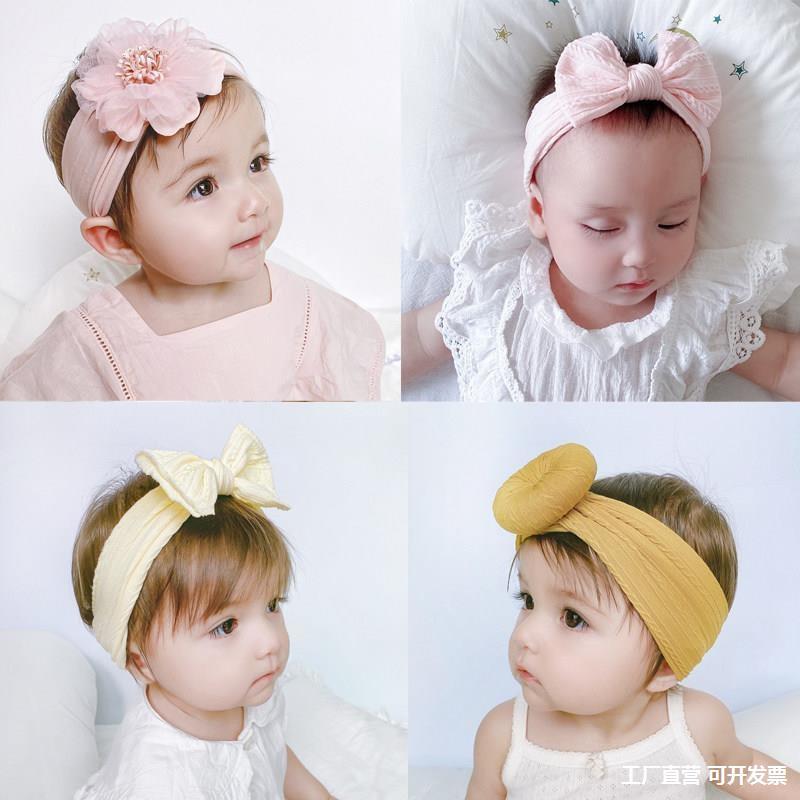 女婴护囟门夏发带薄款新生的儿宝宝婴儿帽公主可爱超萌不勒头头饰|ru