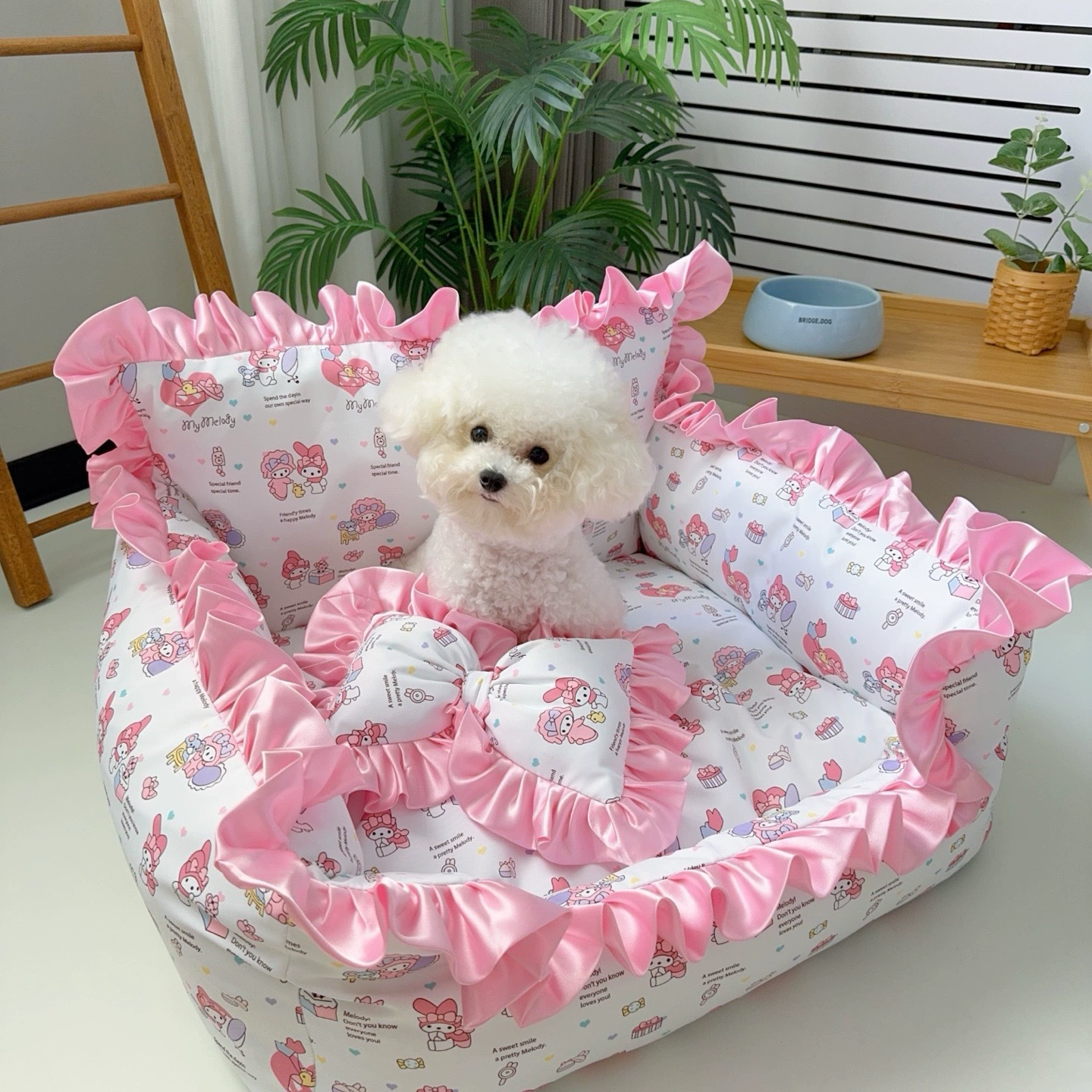 Диван для собаки, собачья лежанка, диван для собаки в клетку, приятный для кожи, полностью съемный с подушкой, для мальтийцев и йорков