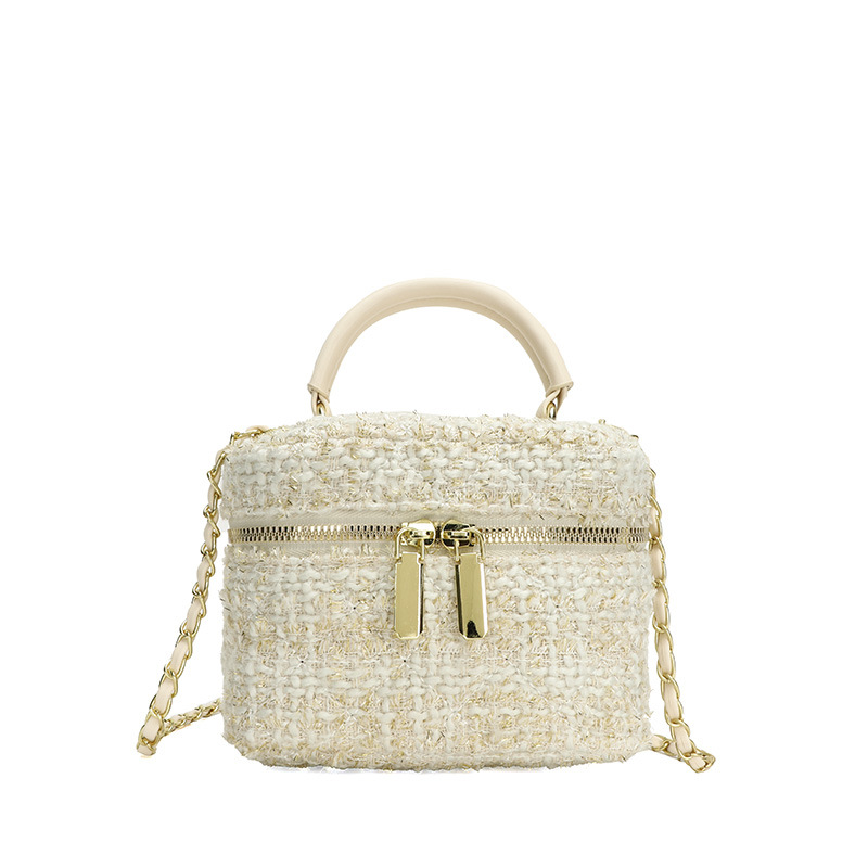 2023 borsa a tracolla scozzese semplice a tracolla in lana intrecciata di nuovo stile, piccola borsa quadrata per donna_voghion.com