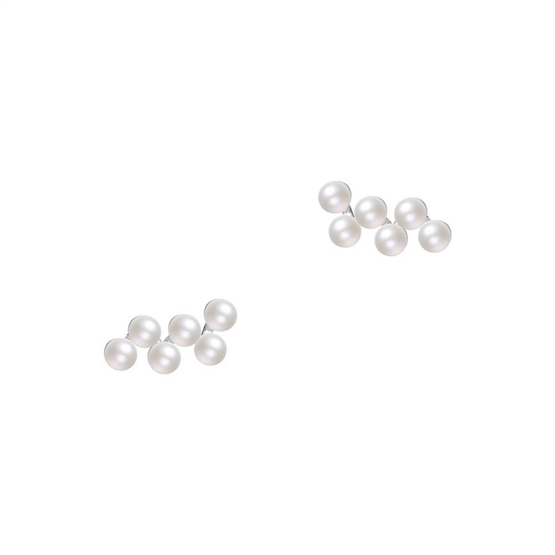 S Pure Silver Grape Pearl for Women's East Gate Elegance Instagram Style Simple and Versatile Girl Feeling Earrings_voghion.com