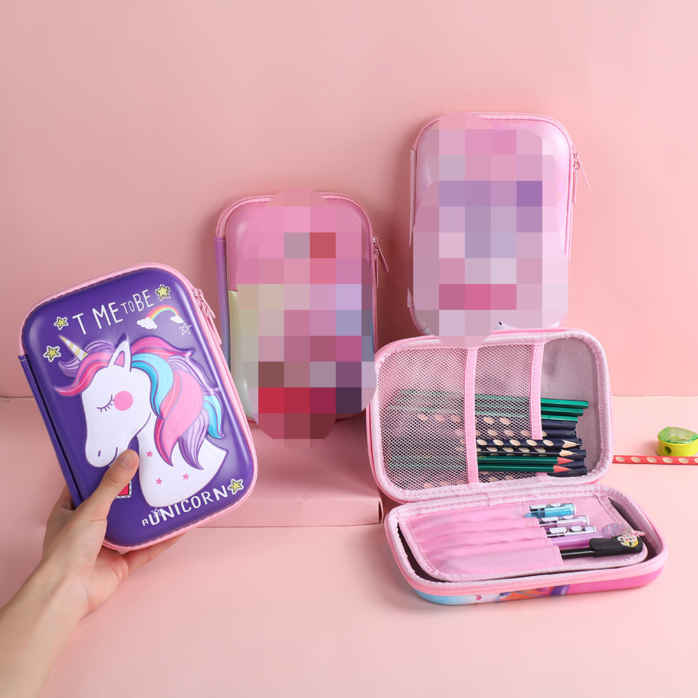 Caja de papelería 3D de dibujos animados de gran capacidad EVA lápiz caso niños lápiz caso multifuncional de múltiples capas de papelería al por mayor