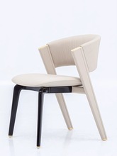 大牌餐椅意式CC极简轻奢家用真皮靠背椅高端样板房别墅设计师椅子