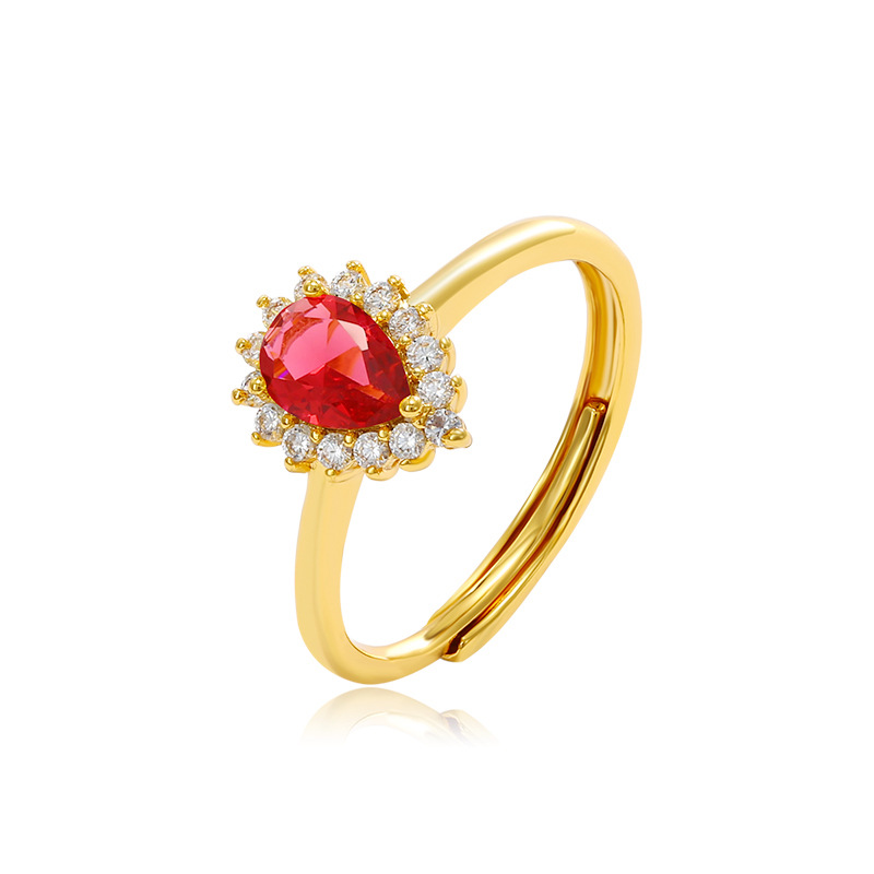 Xuping joyería serie de gota de agua anillo esmeralda nicho de lujo ligero retro anillo de alta sensación