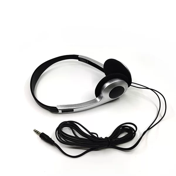 Wired laptop headset headset silver MP3 headset gift 3.5mm factory direct bare metal