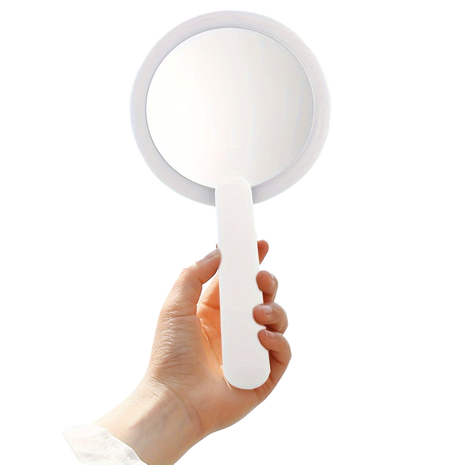 Fabricantes de absorción transfronteriza espejo de mano led espejo de maquillaje con lámpara portátil espejo de mango pequeño espejo plegable