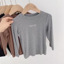 新款男童春秋塔外l内儿上衣超弹圆领t恤童打底衫长袖潮流穿女童