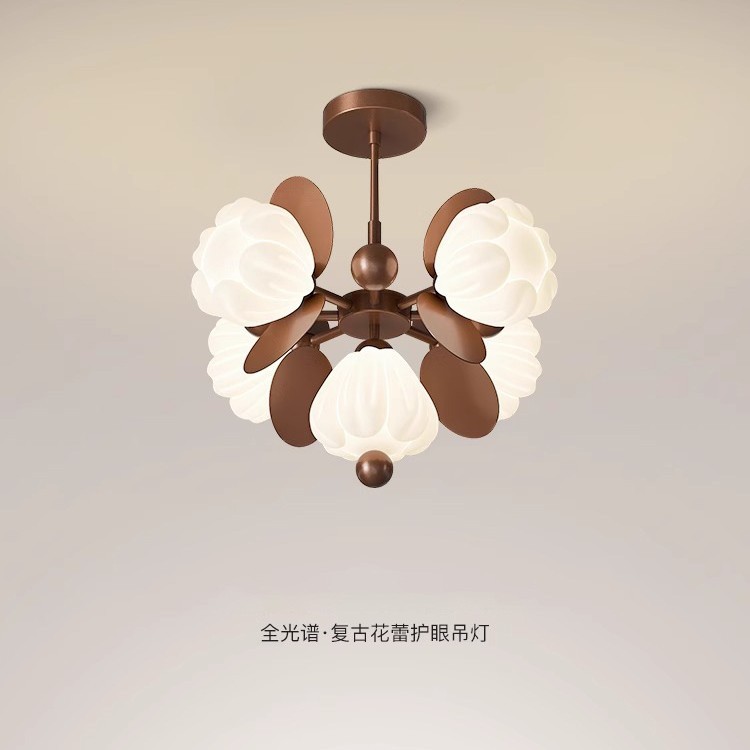 Luz de dormitorio minimalista Arte creativo Estilo antiguo francés 2025 nuevo lirio de los valles flor protección ocular habitación de los niños luz de dormitorio