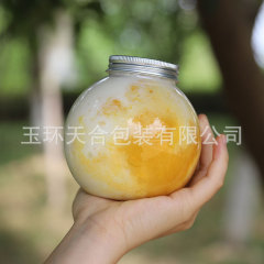 500mlのクリスマスの球形の瓶の透明なプラスチックの冷たい飲み物のデザートのミルクティーカップpetは食品級の小さい間食の充填を厚くします。