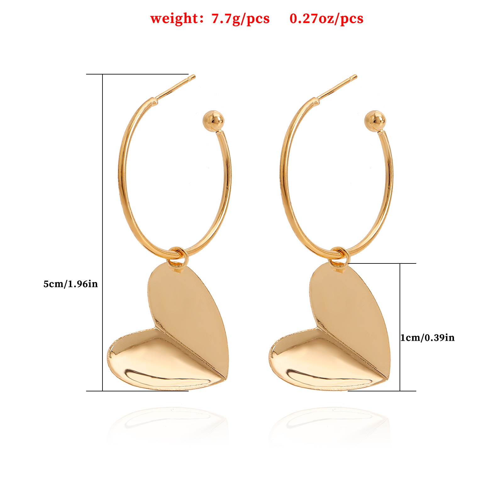 1 Pair Casual Simple Style Heart Shape Plating Alloy Drop Earrings display picture 1