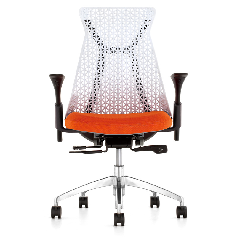 TPU网背可弯曲塑料背办公职员电脑书房转椅时尚中背会议洽谈椅子