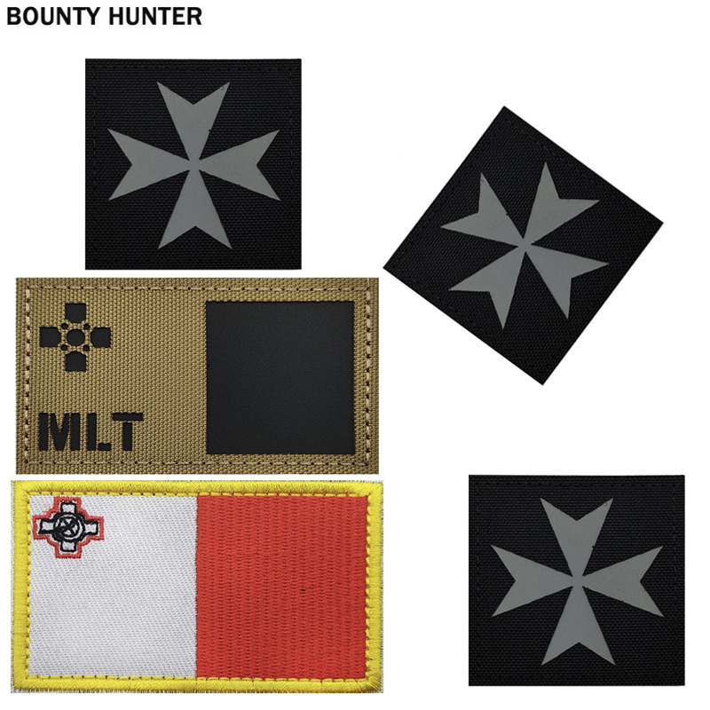 跨境货源现货欧洲马耳他激光切割反光IR魔术贴士气章