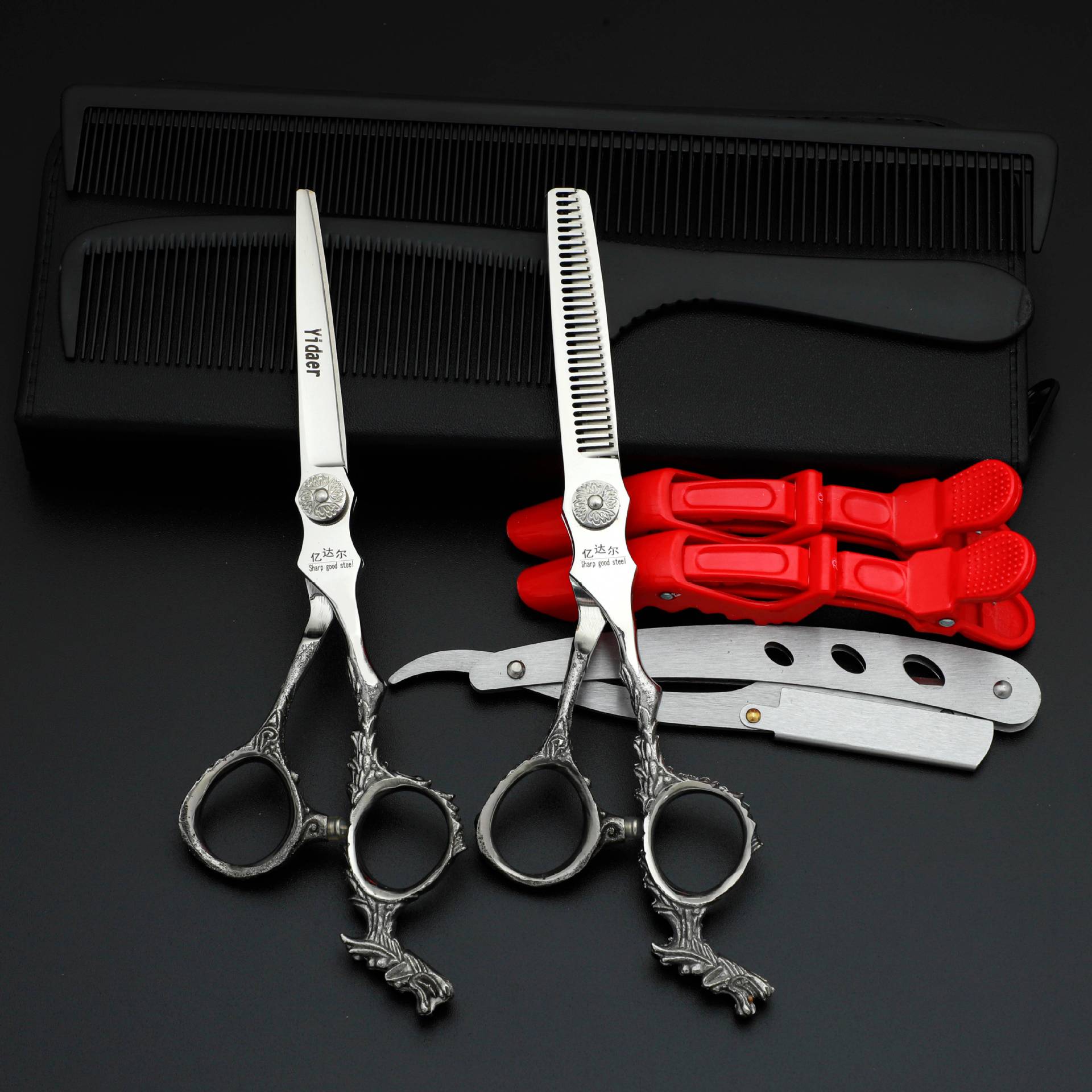 Tijeras de corte de pelo profesional, tijeras de corte de pelo Yidal, tijeras de corte de dientes de 6 pulgadas, tijeras de corte de pelo