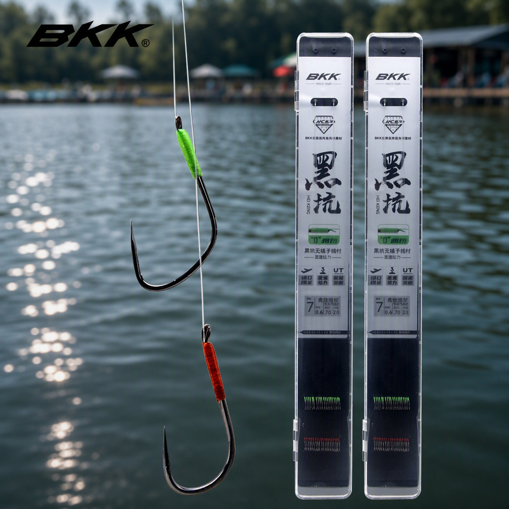 BKK Competition Wolf Tooth Fishhook New Product for Black Pit Fishing, Wolf Tooth Knotless Double Hook with Barbs, Ready-to-Use Carp and Crucian Carp Hook