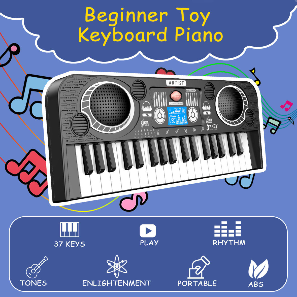 跨境儿童电子琴玩具37键宝宝迷你音乐钢琴早教益智弹奏礼品亚马逊