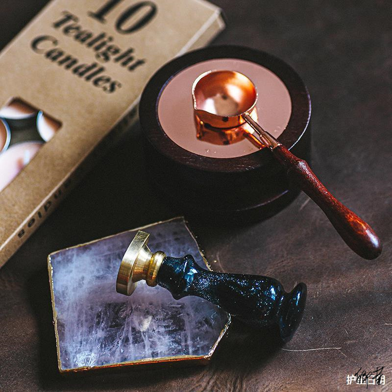 Fire paint stove wood seal small melting furnace hand account seal tool holder gold spoon heating wax seal accessories