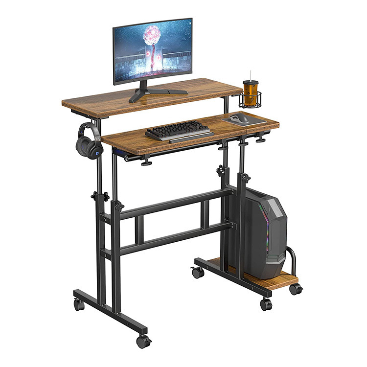 Sit Vertical Desk Height Adjustable Computer Desk Office Writing Desk Home Office Desk with Wheels