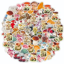 50张小蘑菇秋季个性创意涂鸦贴画全套贴冰箱 手账 水杯