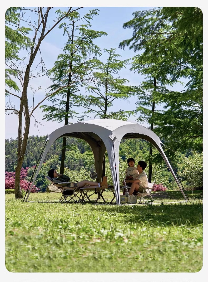 Mugod Holiday Dome 9.0 Automatic Outdoor Black Vinyl Canopy Tent for Camping, Sun Protection, No Assembly Required, Quick Open, Rainproof