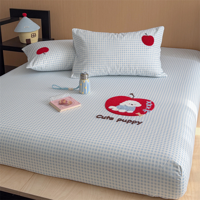 Class a New Cotton Mother and Baby 100 Embroidered Old Coarse Cloth Towel Embroidered Bed Sheetss Pure Cotton Bed Sheetss Bedspread Student Two Pieces