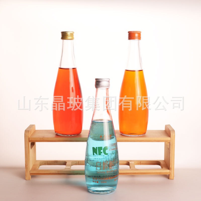330mll矿泉水瓶透明果汁饮料瓶玻璃晶白料自酿果酒空瓶可印log瓶