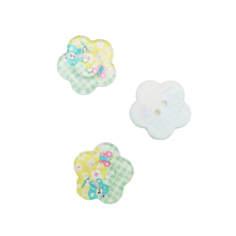 新しい透明なプリント花びらボタンジュエリーアクセサリー diy 携帯電話ケースパッチ下駄靴と靴下アクセサリー|undefined